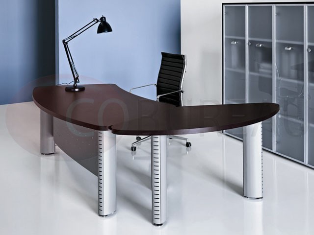 Bureau direction Tower plateau façonné pieds ovales