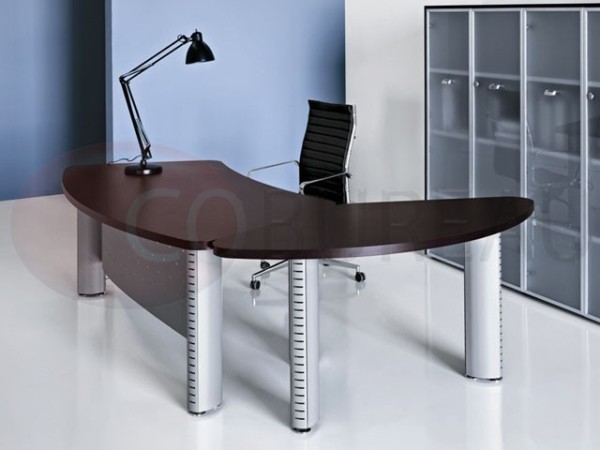 Bureau direction Tower plateau façonné pieds ovales