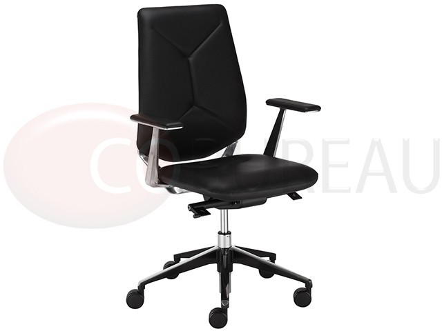 Fauteuil direction Next-v cuir dossier bas