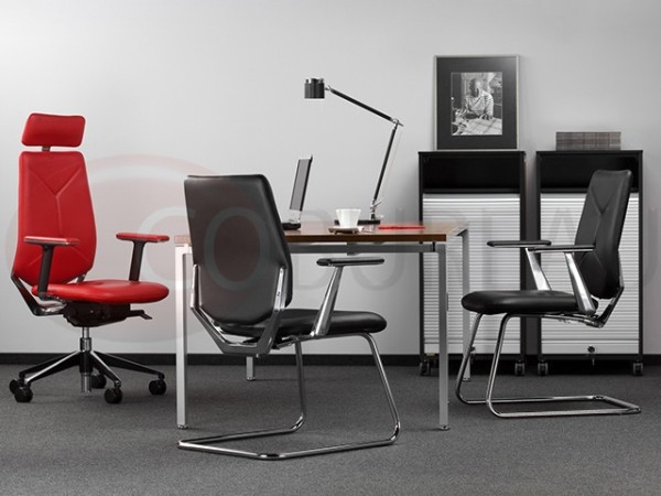 Fauteuil direction Next-v cuir dossier bas