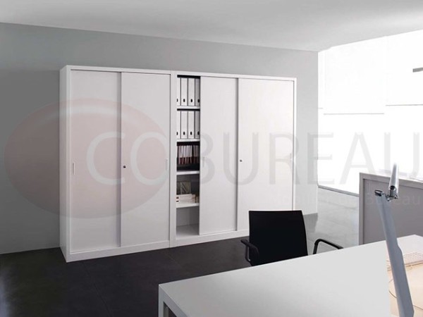 Armoire métallique à portes coulissantes - L. 120 x H. 200 cm