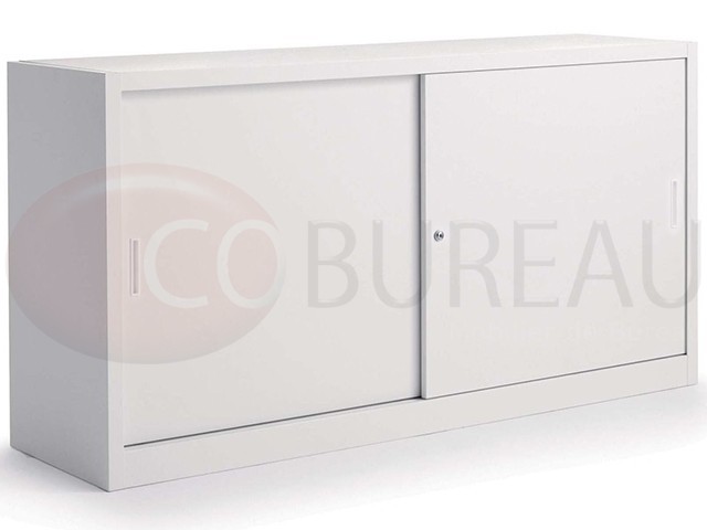 Armoire métallique basse à portes coulissantes