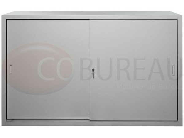 Armoire métallique basse à portes coulissantes