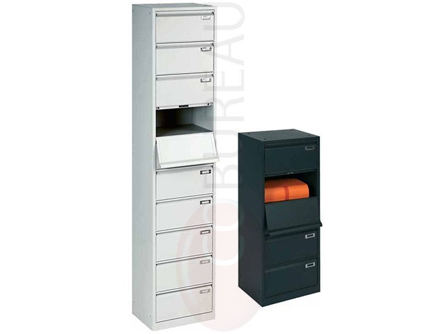 Meuble à clapets Metal 10 cases corps Gris clapets Gris