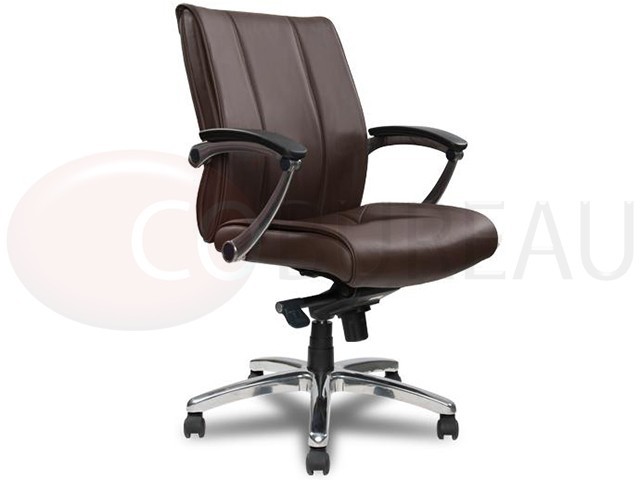 Fauteuil direction Boss cuir marron tête de nègre