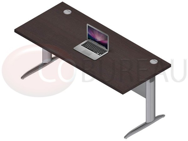 Bureau Droit Pro métal 180 Cm couleur Wengé