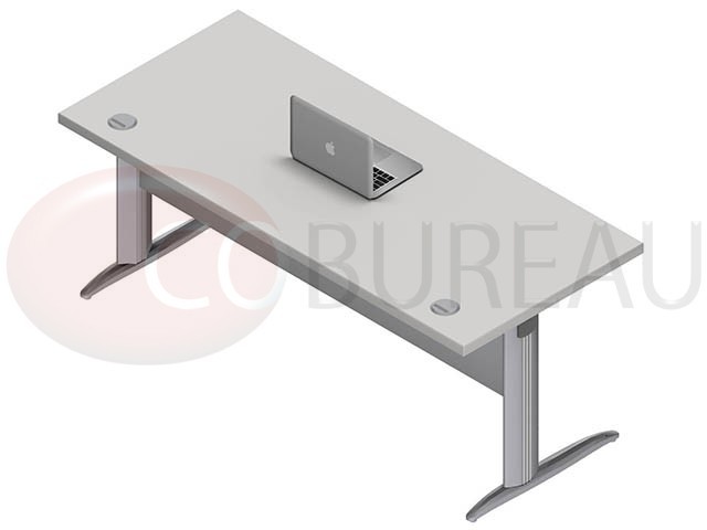 Bureau Droit Pro métal 180 Cm couleur Gris