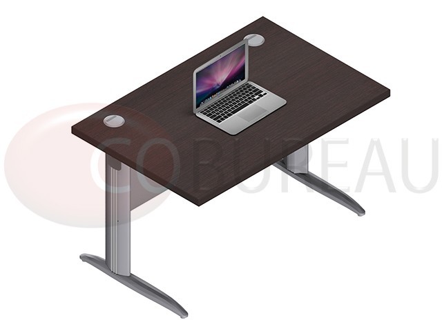 Bureau avec plateau droit Pro métal 120 Cm Pieds en L