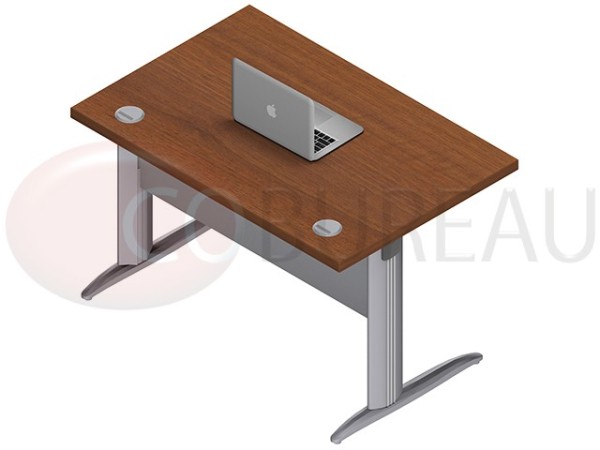 Bureau avec plateau droit 120 Cm Pieds en L