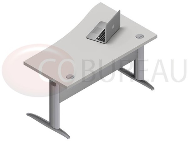 Bureau vague 140 plateau gris