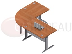 Ensemble bureau 120 Pro métal angle de liaison 90° - retour droit 80 cm 2