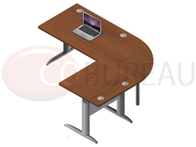 Ensemble bureau 120 angle de liaison 90° - retourt 80 cm