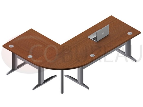 Ensemble bureau 140 angle 90° - retour 80 cm