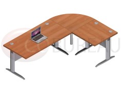 Ensemble bureau cadre 160 cm Pro métal