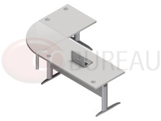 Ensemble bureau cadre 160 cm Pro métal 2