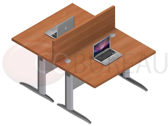 Ensemble 2 bureaux doit 120 Cm Pro métal 