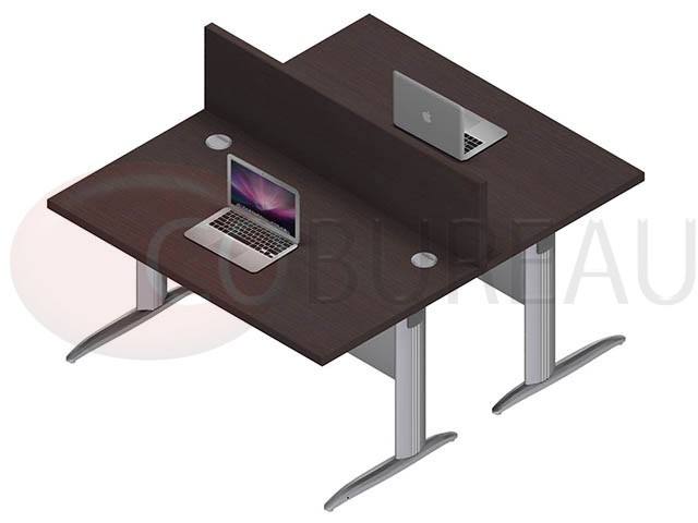 Ensemble 2 bureaux 140 Cm Pro métal 