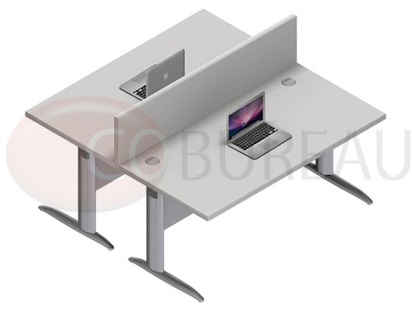Ensemble 2 bureaux doit 160 Cm Pro métal 