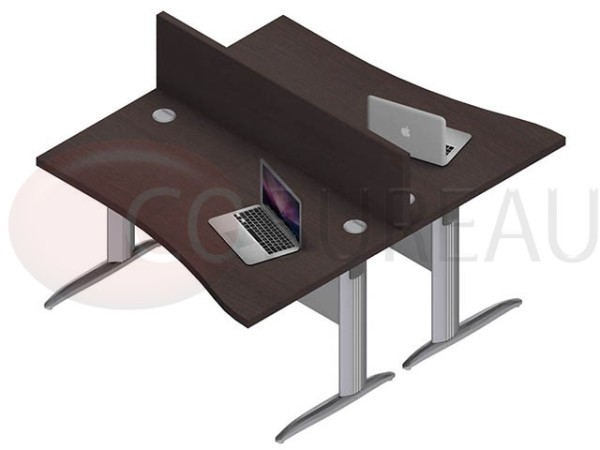 Ensemble 2 bureaux vague 140 Pro métal 