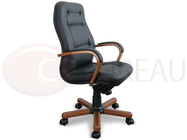 Fauteuil direction Zenia - Cuir Noir 