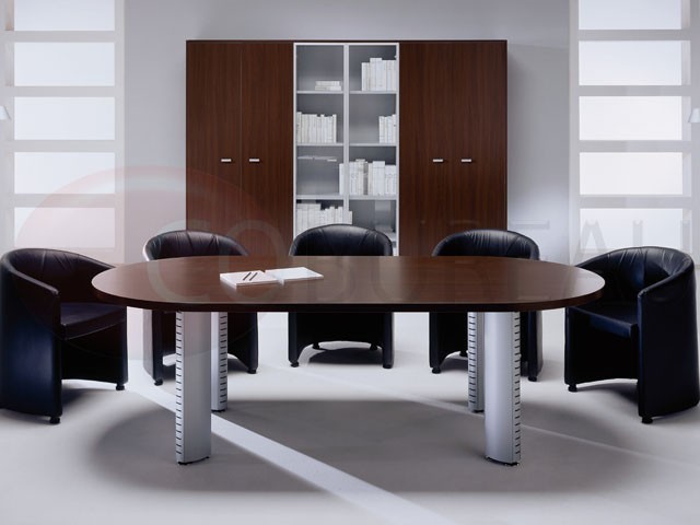 Table ovale tower pieds tube métal aluminium