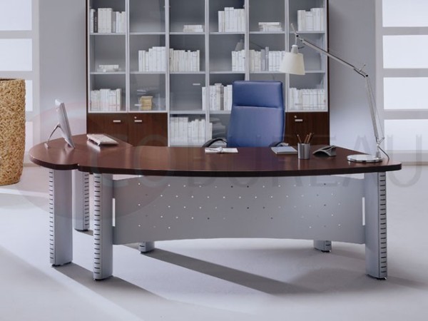 Bureau direction Tower plateau façonné pieds ovales